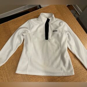 Columbia White and Black Fleece Sweater